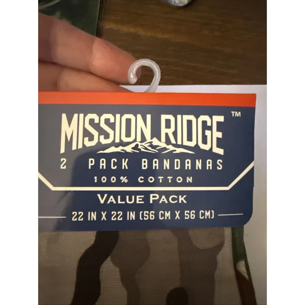 Mission Ridge Camouflage Bandanas 2 Pack Cotton 22”x22”